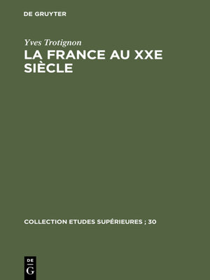 cover image of La France au XXe siècle